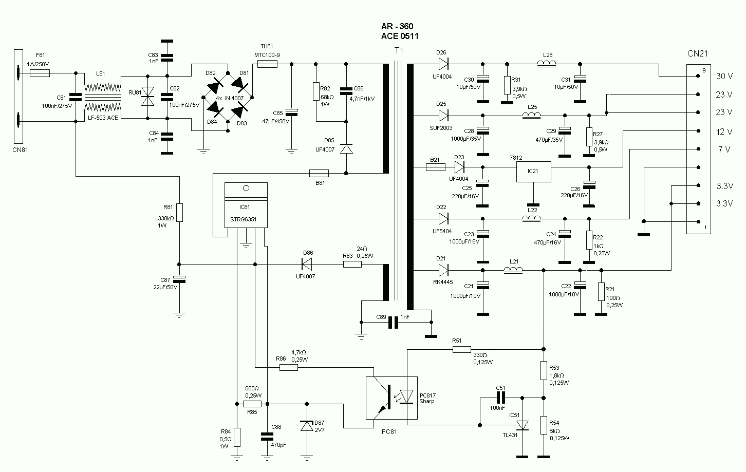 Схема блок питания fp06m024